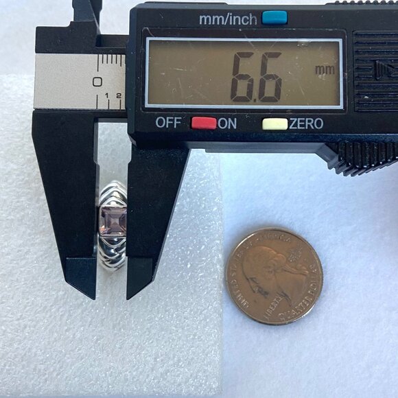 Sterling Silver 925 Square Faceted Amethyst Band Ring Size 7.25 - Picture 16 of 16